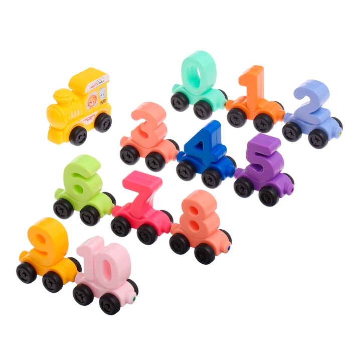 Паровоз &laquo;Числовой поезд&raquo;, учимся считать, 11 цифр на магнитах