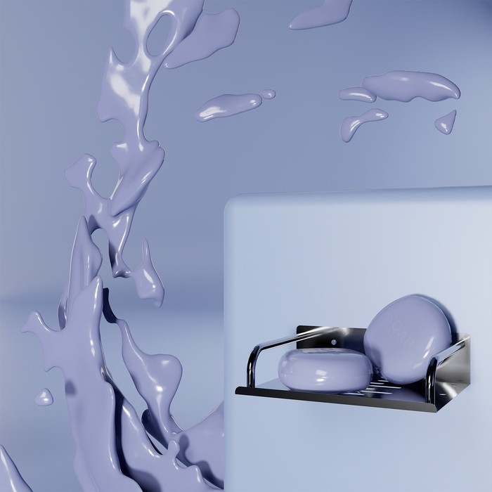 Мыльница настенная, 14,5&times;11,5&times;5 см, сталь