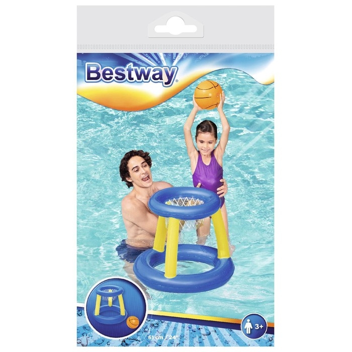 Набор для игр на воде &laquo;Баскетбол&raquo;, d=61 см, корзина, мяч, от 3 лет, 52418 Bestway