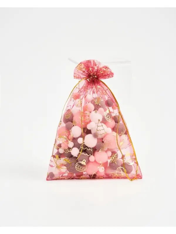 Мешочек подарочный органза &laquo;Новогоднее настроение&raquo;, 16 &times; 24 см