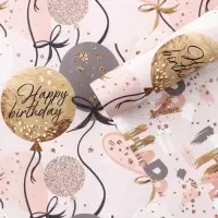 Бумага упаковочная глянцевая двухсторонняя &laquo;С днем рождения&raquo;, 50 х 70 см
