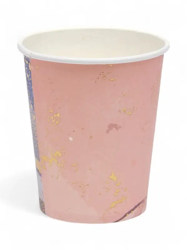 Набор стаканов мрамор розовый 250 мл (10 шт)