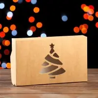 Коробка складная &laquo;Елочка&raquo;, крафт, 20&times;12&times;4 см