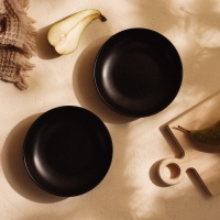 Набор тарелок фарфоровых глубоких SL Home &laquo;Дарк&raquo;, d=18,5 см,цвет чёрный