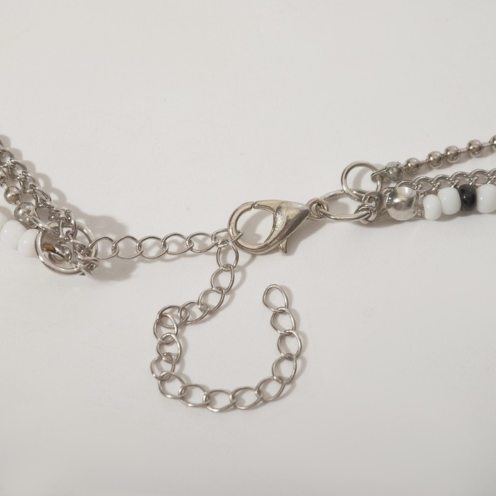 Кулон на декоративной основе &laquo;Инь-Ян&raquo; мармеладные мишки, цвет чёрно-белый в серебре, L=55 см