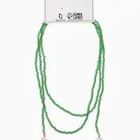Бусы "Нить стекла" с подвесами жемчуг, L=120см №2, цвет бело-зелёный