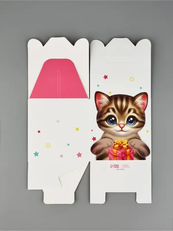 Подарочная коробка, упаковка &laquo;Котик&raquo; 10&times;10&times;10 см