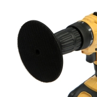 Насадка с липучкой для дрели и УШМ ТУНДРА, толстый резиновый диск, М14, с адаптером, 100 мм