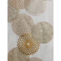 Салфетка сервировочная на стол Доляна &laquo;Цветок&raquo;, d=43 см, цвет золотой