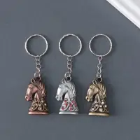 Брелок металл "Конь" узоры и стразы МИКС 3,5х2,5х0,8 см