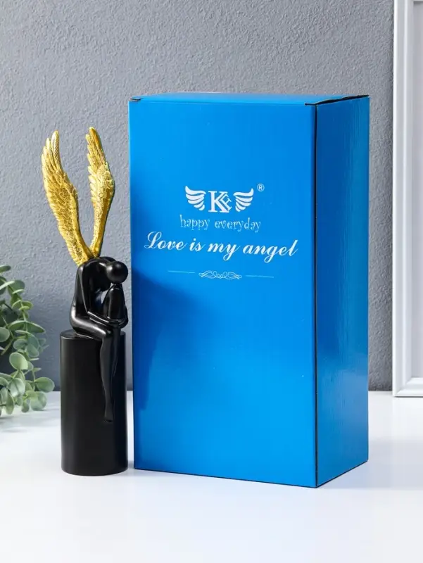 Сувенир полистоун "Ангел" чёрный с золотом 6х8,3х31 см