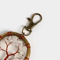 Брелок ловец снов "Великое древо" 19 см, цв. белый