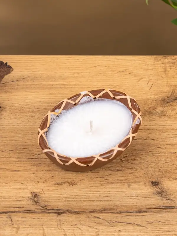 Свеча в керамической чаше, 12х9х5 см