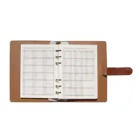 Органайзер на кольцах, C6, с хлястиком, 80л, линия, к/зам, Коричневый