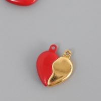 Замок магнитный металл "Вторая половинка, сердце" набор 2 шт красно-золотой 2,6х2,2 см