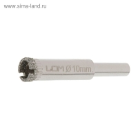 Сверло алмазное по стеклу и керамике ЛОМ, цилиндрический хвостовик, 10&times;55 мм
