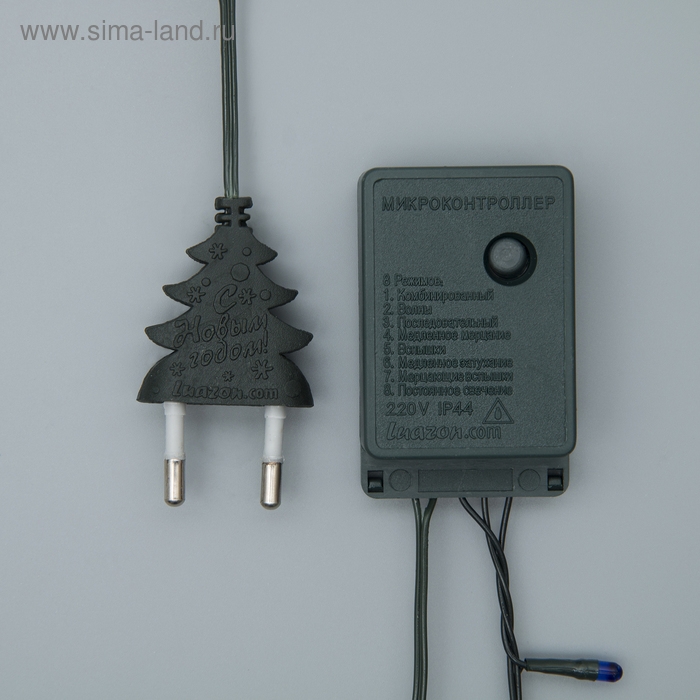 Гирлянда &laquo;Нить&raquo; 3.5 м, IP20, тёмная нить, 50 ламп, свечение мульти, 8 режимов, 220 В