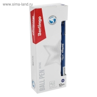 Ручка шариковая Berlingo xFine 0.3, синяя, корпус синий, резиновый упор, цена за 1 штук.
