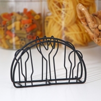 Салфетница Доляна &laquo;Столовые приборы&raquo;,13&times;3,5&times;8 см, цвет чёрный