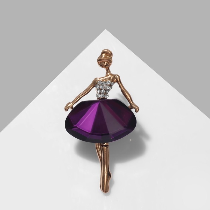 Брошь &laquo;Балерина&raquo;, цвет фиолетовый в золоте