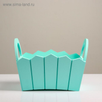 Кашпо деревянное 25,5&times;16,5&times;17,5 см "Мария", ручки боковые, МДФ, мята