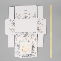 Коробка подарочная новогодняя складная &laquo;Новогодние веточки&raquo;, тиснение, 16.5 х 12.5 х 5 см, Новый год