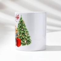 Кружка новогодняя керамическая &laquo;Белочка&raquo;, 320 мл, цвет белый