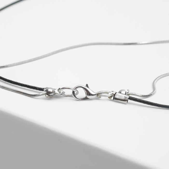 Кулон &laquo;Цепь&raquo; тотем, кольцо с иголкой, цвет чёрный в серебре, 70см