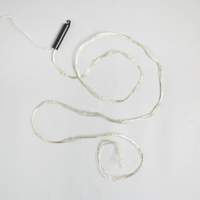 Гирлянда &laquo;Конский хвост&raquo; 8 нитей по 2 м, IP20, серебристая нить, 160 LED, свечение тёплое белое, USB