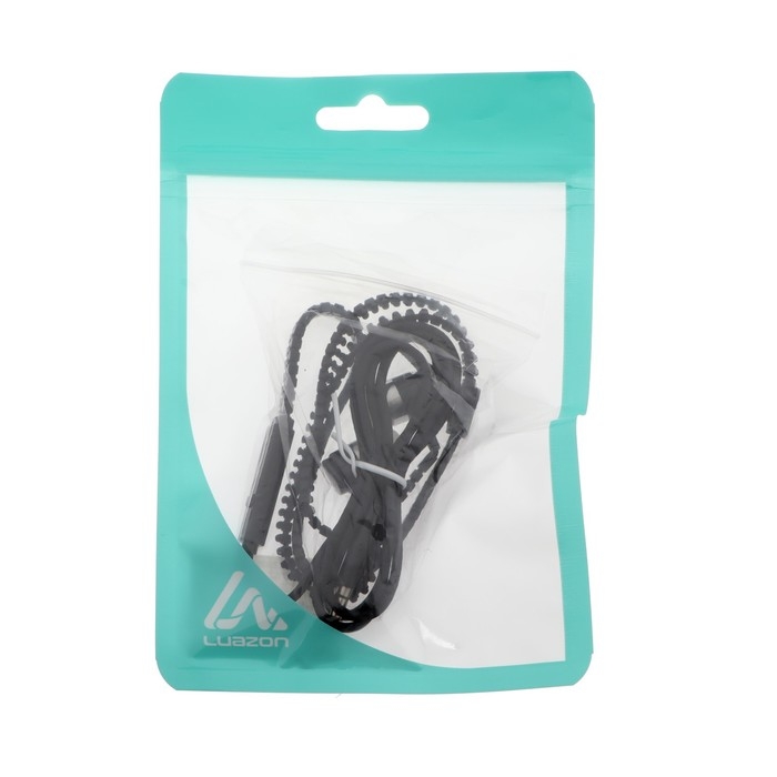 Наушники Luazon VBT 1.10 "Молния", вакуумные, микрофон, чёрные