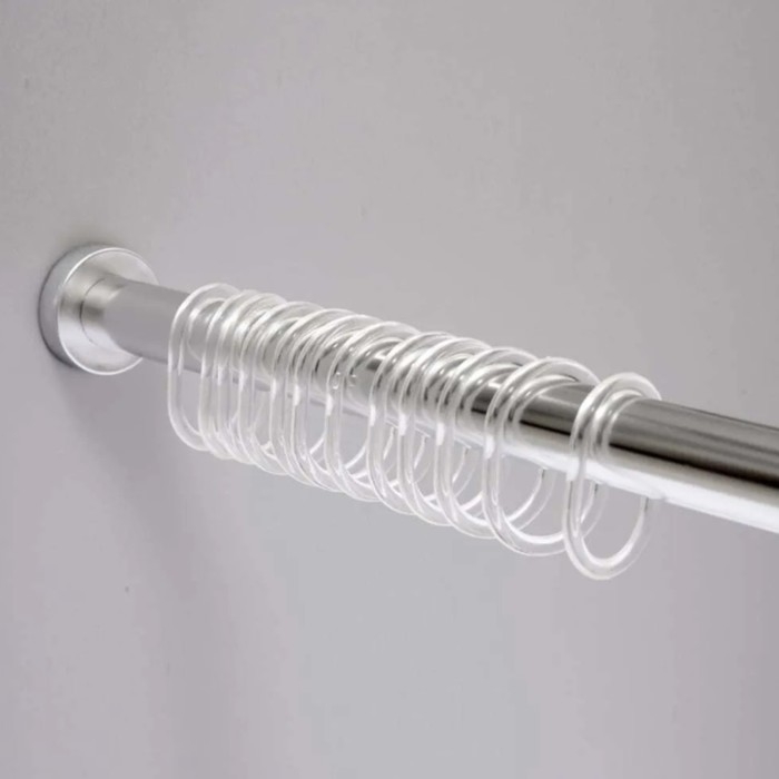 Кольца для штор Доляна, в ванную, пластик, 12 шт, 5,9&times;3,9 см, прозрачный