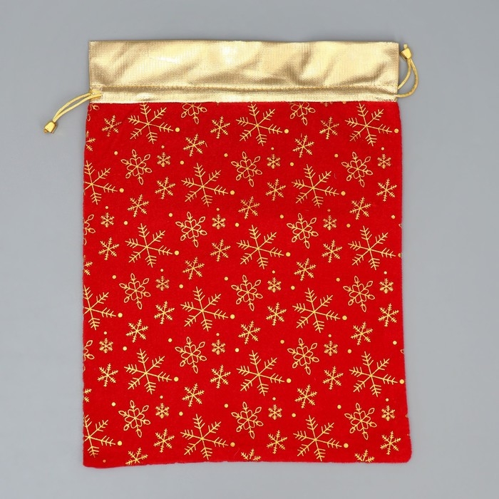 Мешочек подарочный &laquo;С лучшими пожеланиями&raquo;, снежинки, тиснение, 30 х 40 см, Новый год