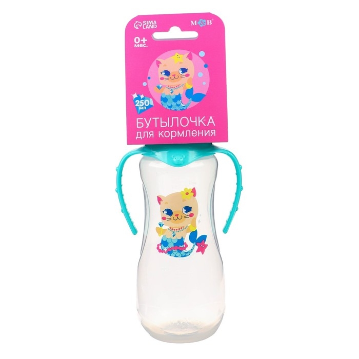 Бутылочка для кормления &laquo;ТРЕНД. Которусалка&raquo;, классическое горло, 250 мл., от 3 мес., приталенная, с ручками, цвет розовый