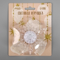 Светодиодная игрушка на липучке &laquo;Снежинка&raquo; 11 см, батарейки LR44х3 (в комплекте), свечение мульти