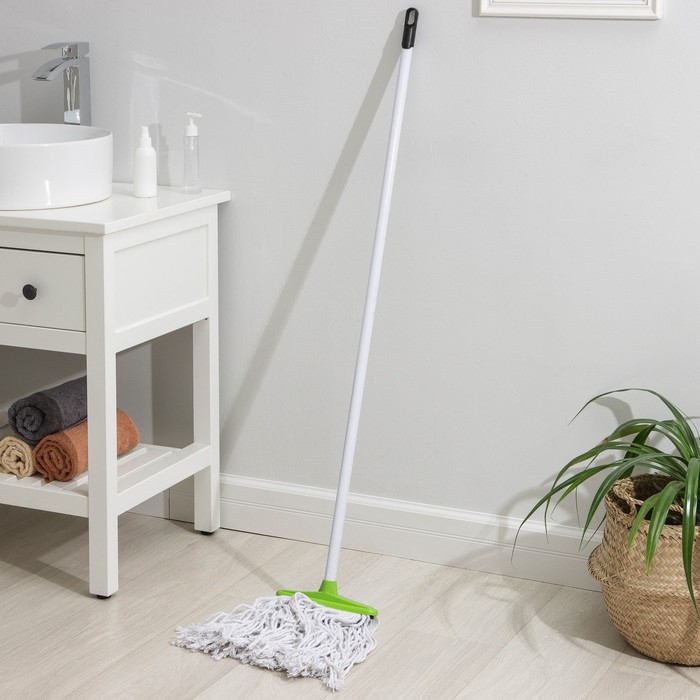 Швабра для мытья пола Доляна &laquo;Веревочная плоская&raquo;, насадка 23 см, металлическая ручка 118 см, цвет МИКС