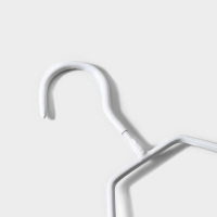 Плечики - вешалки для одежды антискользящие, набор 5 шт, 39&times;20,5 см, металл с ПВХ покрытием, цвет белый