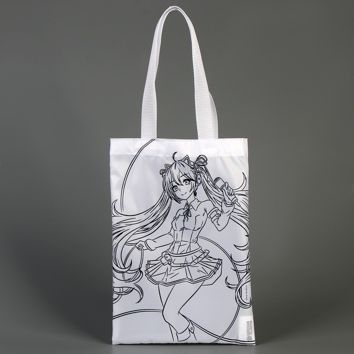 Сумка-шопер, раскраска &laquo;Девочка с микрофоном&raquo;, 32 х 23 см