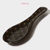 Подставка стеклянная под ложку Доляна &laquo;Золотое перо&raquo;, 23,5&times;8,3 см