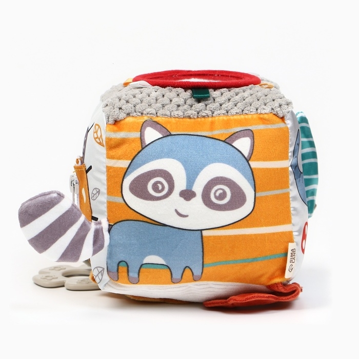 Развивающий бизикубик мягкий &laquo;Зверята&raquo;, погремушка, пищит, шуршит, Крошка Я