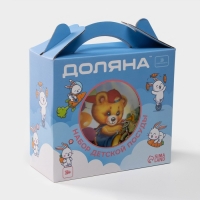 Набор детской посуды из керамики Доляна &laquo;Мишка на велосипеде&raquo;, 3 предмета: кружка 230 мл, миска 400 мл, тарелка d=18 см