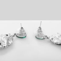 Серьги со стразами &laquo;Карнавал&raquo; шик, цвет зелёный в чернёном серебре