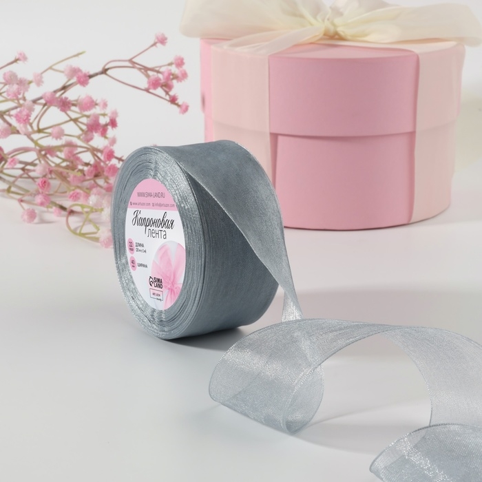 Лента капроновая, 40 мм, 20 &plusmn; 1 м, цвет серый №59