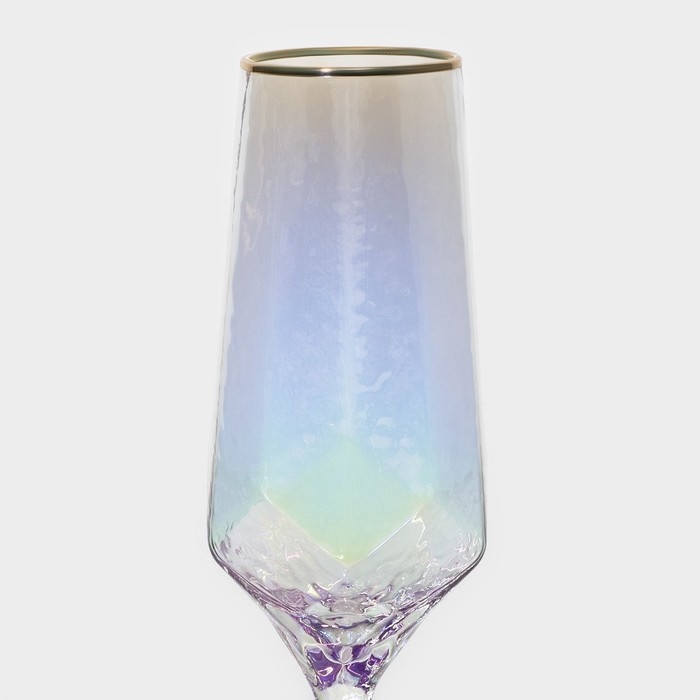 Набор бокалов для шампанского стеклянный Magistro &laquo;Дарио&raquo;, 180 мл, 7&times;27,5 см, 6 шт, цвет перламутровый