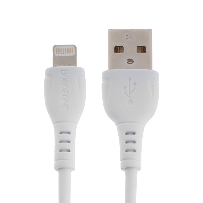 Кабель Borofone BX51, Lightning - USB, 2.4 А, 1 м, PVC оплётка, белый