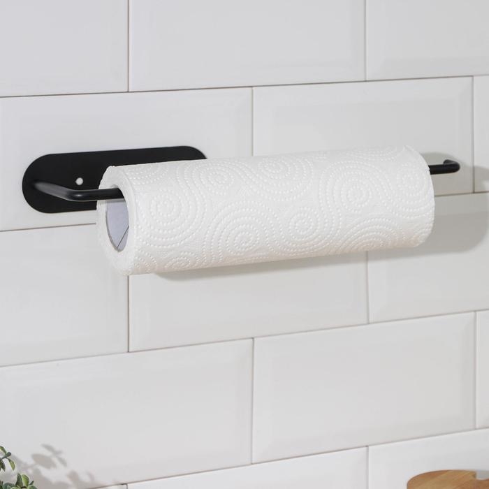 Держатель для бумажных полотенец подвесной Доляна 26&times;1,5&times;12 см, цвет чёрный