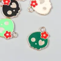 Декор для творчества пластик под металл "Череп. Романтика" золото МИКС 2,1х0,3х2,5 см