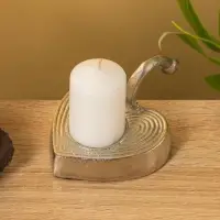 Подсвечник с ручкой "Сердце" алюминий 12х9,5х5,5 см