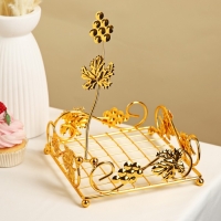 Подставка для салфеток декоративная &laquo;Виноград&raquo;, 19&times;7 см, золотистая