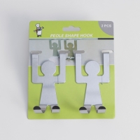 Вешалка на дверь &laquo;Человечки&raquo;, на два крючка, 8&times;3&times;4.5 см, хром