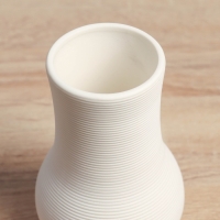 Керамическая ваза для цветов, сухоцветов &laquo;Элиот&raquo; изгиб, настольная, d-6 см, 14&times;9 см, белый